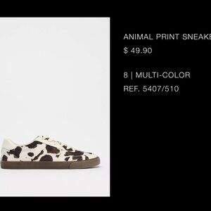 Zara Animal Print Sneakers - Brown and White
